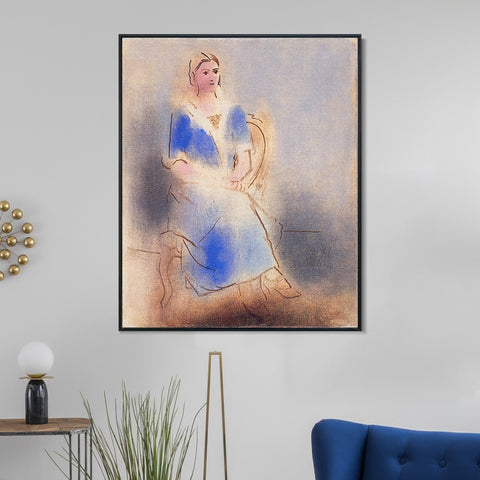 INVIN ART Framed Canvas Giclee Print Art 1923 Olga assise by Pablo Picasso Wall Art Living Room Home Office Decorations