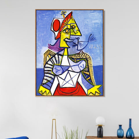 INVIN ART Framed Canvas Giclee Print Art 1939 Femme assise by Pablo Picasso Wall Art Living Room Home Office Decorations