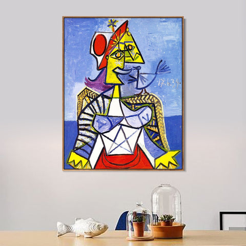 INVIN ART Framed Canvas Giclee Print Art 1939 Femme assise by Pablo Picasso Wall Art Living Room Home Office Decorations