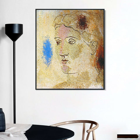 INVIN ART Framed Canvas Giclee Print Art 1923 Visage de femme by Pablo Picasso Wall Art Living Room Home Office Decorations