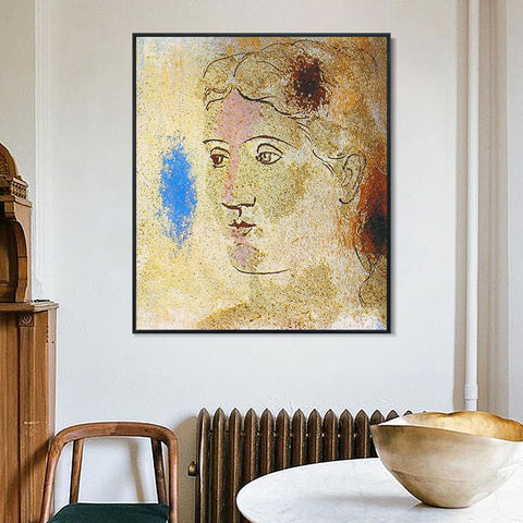 INVIN ART Framed Canvas Giclee Print Art 1923 Visage de femme by Pablo Picasso Wall Art Living Room Home Office Decorations