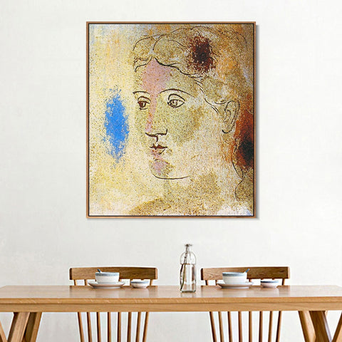 INVIN ART Framed Canvas Giclee Print Art 1923 Visage de femme by Pablo Picasso Wall Art Living Room Home Office Decorations