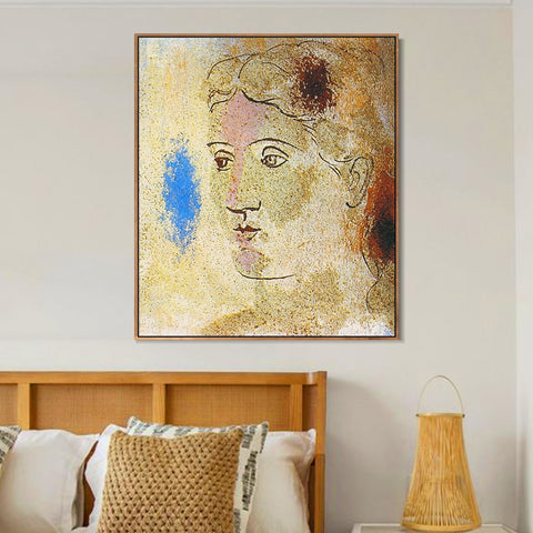 INVIN ART Framed Canvas Giclee Print Art 1923 Visage de femme by Pablo Picasso Wall Art Living Room Home Office Decorations