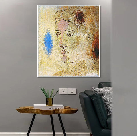 INVIN ART Framed Canvas Giclee Print Art 1923 Visage de femme by Pablo Picasso Wall Art Living Room Home Office Decorations