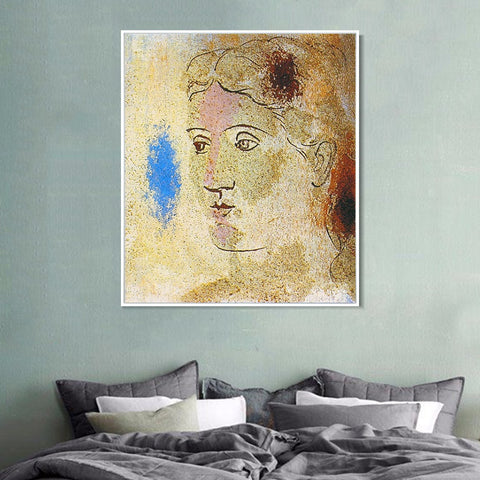 INVIN ART Framed Canvas Giclee Print Art 1923 Visage de femme by Pablo Picasso Wall Art Living Room Home Office Decorations