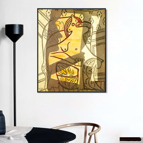 INVIN ART Framed Canvas Giclee Print Art 1927 Femme dans un fauteuil2 by Pablo Picasso Wall Art Living Room Home Office Decorations