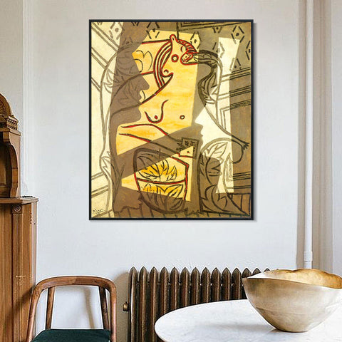 INVIN ART Framed Canvas Giclee Print Art 1927 Femme dans un fauteuil2 by Pablo Picasso Wall Art Living Room Home Office Decorations