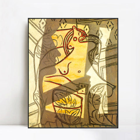 INVIN ART Framed Canvas Giclee Print Art 1927 Femme dans un fauteuil2 by Pablo Picasso Wall Art Living Room Home Office Decorations