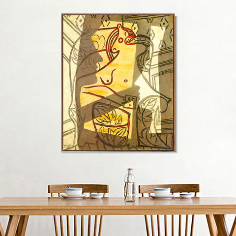 INVIN ART Framed Canvas Giclee Print Art 1927 Femme dans un fauteuil2 by Pablo Picasso Wall Art Living Room Home Office Decorations