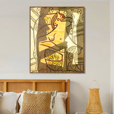 INVIN ART Framed Canvas Giclee Print Art 1927 Femme dans un fauteuil2 by Pablo Picasso Wall Art Living Room Home Office Decorations