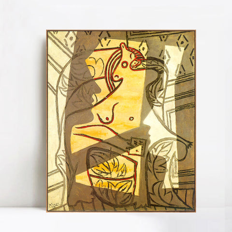 INVIN ART Framed Canvas Giclee Print Art 1927 Femme dans un fauteuil2 by Pablo Picasso Wall Art Living Room Home Office Decorations