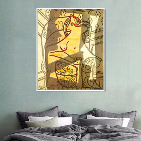 INVIN ART Framed Canvas Giclee Print Art 1927 Femme dans un fauteuil2 by Pablo Picasso Wall Art Living Room Home Office Decorations