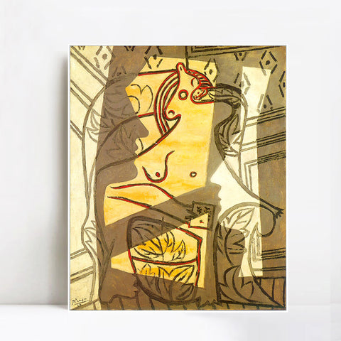 INVIN ART Framed Canvas Giclee Print Art 1927 Femme dans un fauteuil2 by Pablo Picasso Wall Art Living Room Home Office Decorations