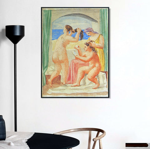 INVIN ART Framed Canvas Giclee Print Art 1922 La coiffure1 by Pablo Picasso Wall Art Living Room Home Office Decorations