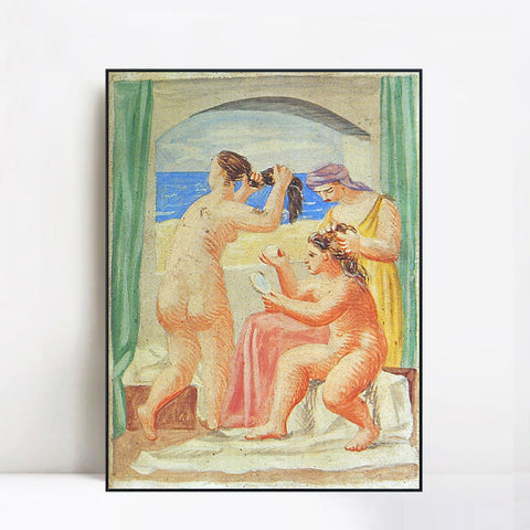 INVIN ART Framed Canvas Giclee Print Art 1922 La coiffure1 by Pablo Picasso Wall Art Living Room Home Office Decorations