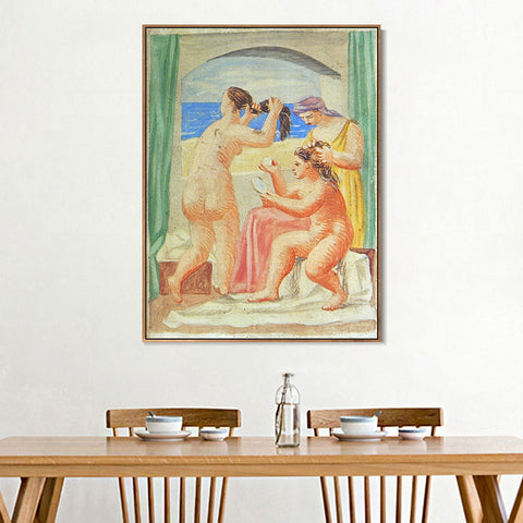 INVIN ART Framed Canvas Giclee Print Art 1922 La coiffure1 by Pablo Picasso Wall Art Living Room Home Office Decorations