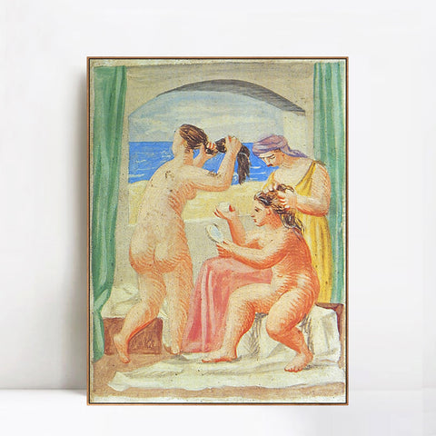 INVIN ART Framed Canvas Giclee Print Art 1922 La coiffure1 by Pablo Picasso Wall Art Living Room Home Office Decorations