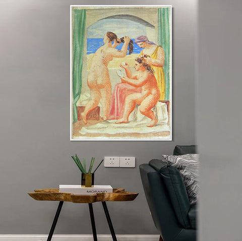 INVIN ART Framed Canvas Giclee Print Art 1922 La coiffure1 by Pablo Picasso Wall Art Living Room Home Office Decorations