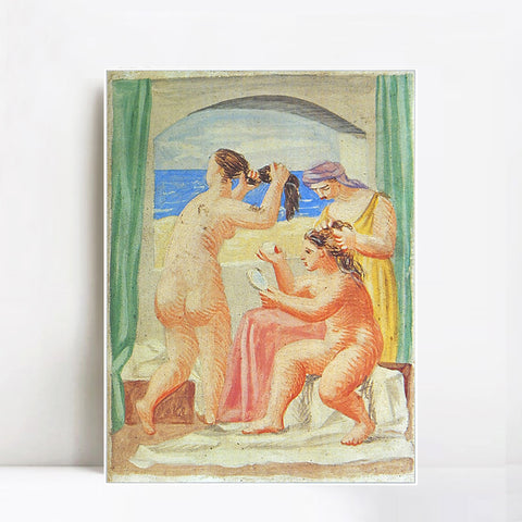 INVIN ART Framed Canvas Giclee Print Art 1922 La coiffure1 by Pablo Picasso Wall Art Living Room Home Office Decorations