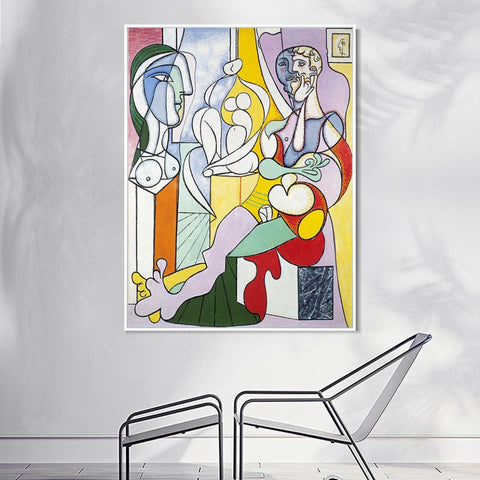 INVIN ART Framed Canvas Giclee Print Art 1931 Le sculpteur2 by Pablo Picasso Wall Art Living Room Home Office Decorations