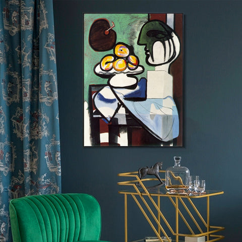 INVIN ART Framed Canvas Giclee Print Art 1932 Nature morte- Buste, coupe et palette by Pablo Picasso Wall Art Living Room Home Office Decorations