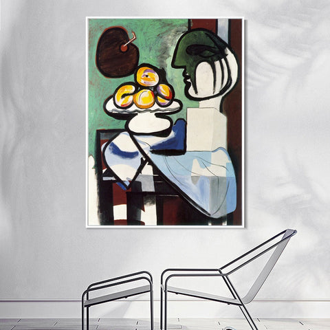 INVIN ART Framed Canvas Giclee Print Art 1932 Nature morte- Buste, coupe et palette by Pablo Picasso Wall Art Living Room Home Office Decorations