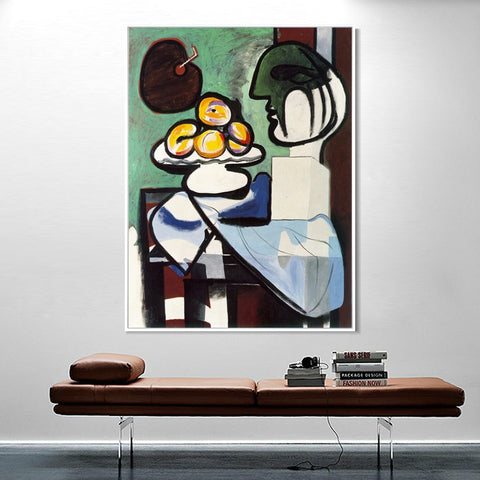 INVIN ART Framed Canvas Giclee Print Art 1932 Nature morte- Buste, coupe et palette by Pablo Picasso Wall Art Living Room Home Office Decorations