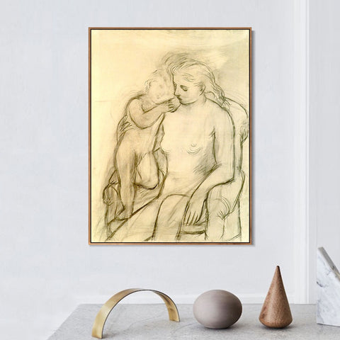 INVIN ART Framed Canvas Giclee Print Art 1923 Woman and child by Pablo Picasso Wall Art Living Room Home Office Decorations
