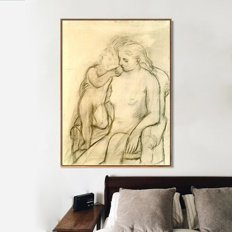 INVIN ART Framed Canvas Giclee Print Art 1923 Woman and child by Pablo Picasso Wall Art Living Room Home Office Decorations