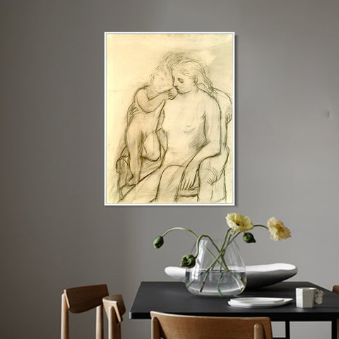 INVIN ART Framed Canvas Giclee Print Art 1923 Woman and child by Pablo Picasso Wall Art Living Room Home Office Decorations