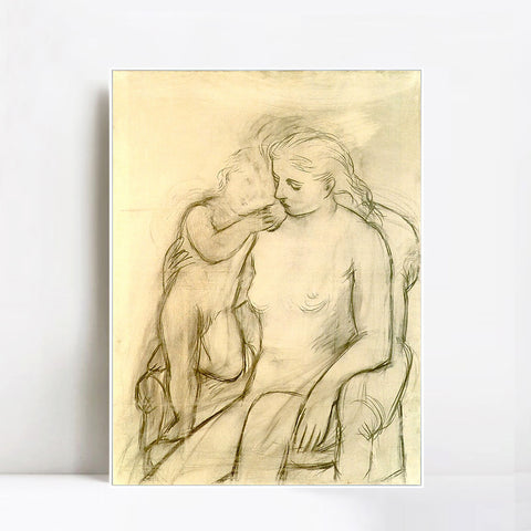 INVIN ART Framed Canvas Giclee Print Art 1923 Woman and child by Pablo Picasso Wall Art Living Room Home Office Decorations