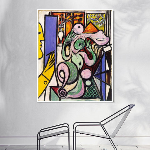 INVIN ART Framed Canvas Giclee Print Art 1934 Le peintre (Composition) by Pablo Picasso Wall Art Living Room Home Office Decorations