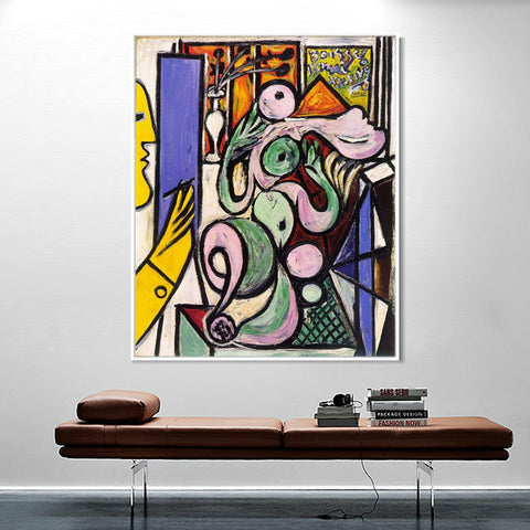 INVIN ART Framed Canvas Giclee Print Art 1934 Le peintre (Composition) by Pablo Picasso Wall Art Living Room Home Office Decorations