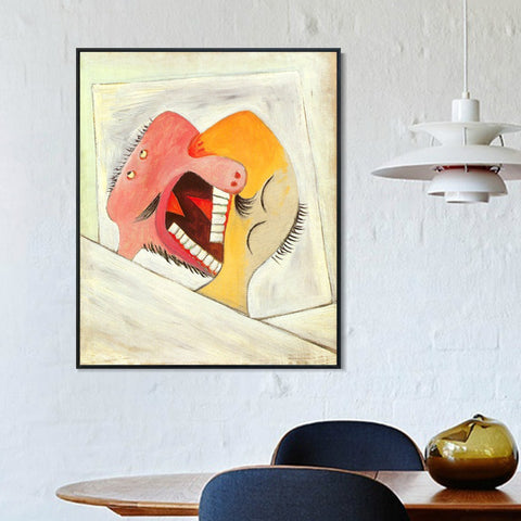 INVIN ART Framed Canvas Giclee Print Art 1931 The Kiss by Pablo Picasso Wall Art Living Room Home Office Decorations