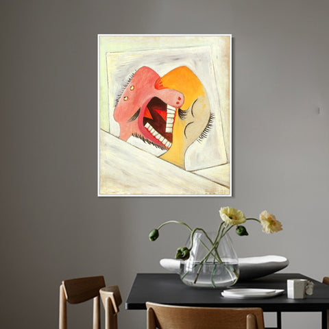 INVIN ART Framed Canvas Giclee Print Art 1931 The Kiss by Pablo Picasso Wall Art Living Room Home Office Decorations