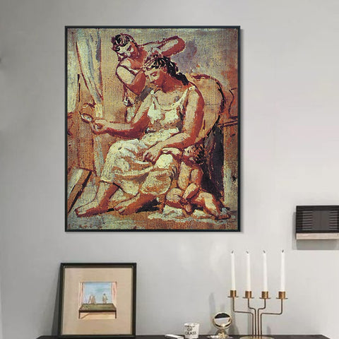 INVIN ART Framed Canvas Giclee Print Art 1922 La coiffure by Pablo Picasso Wall Art Living Room Home Office Decorations