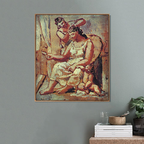 INVIN ART Framed Canvas Giclee Print Art 1922 La coiffure by Pablo Picasso Wall Art Living Room Home Office Decorations