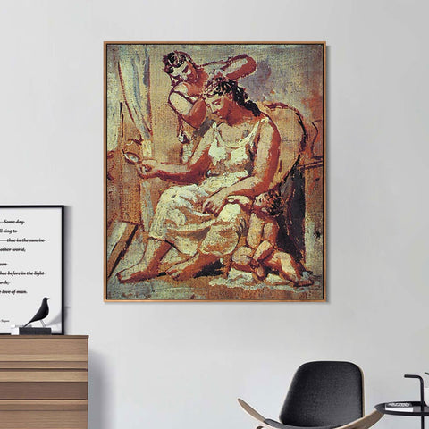 INVIN ART Framed Canvas Giclee Print Art 1922 La coiffure by Pablo Picasso Wall Art Living Room Home Office Decorations