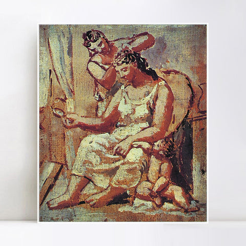 INVIN ART Framed Canvas Giclee Print Art 1922 La coiffure by Pablo Picasso Wall Art Living Room Home Office Decorations