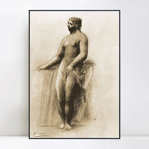 INVIN ART Framed Canvas Giclee Print Art 1922 Femme nue debout by Pablo Picasso Wall Art Living Room Home Office Decorations