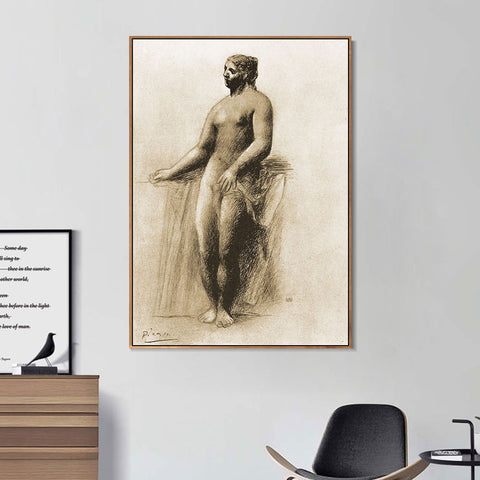 INVIN ART Framed Canvas Giclee Print Art 1922 Femme nue debout by Pablo Picasso Wall Art Living Room Home Office Decorations