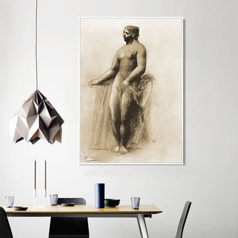 INVIN ART Framed Canvas Giclee Print Art 1922 Femme nue debout by Pablo Picasso Wall Art Living Room Home Office Decorations