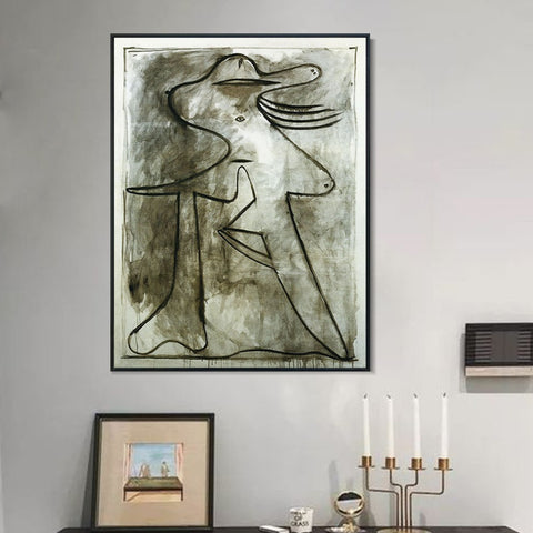 INVIN ART Framed Canvas Giclee Print Art 1927 Figure2 by Pablo Picasso Wall Art Living Room Home Office Decorations