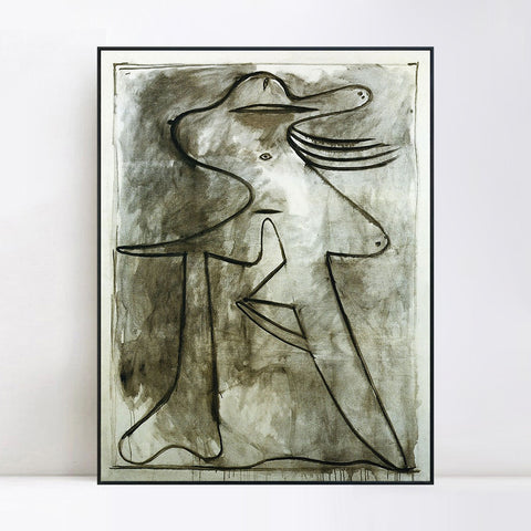INVIN ART Framed Canvas Giclee Print Art 1927 Figure2 by Pablo Picasso Wall Art Living Room Home Office Decorations