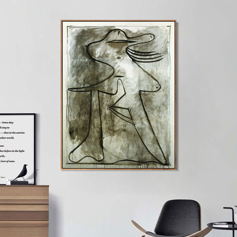 INVIN ART Framed Canvas Giclee Print Art 1927 Figure2 by Pablo Picasso Wall Art Living Room Home Office Decorations