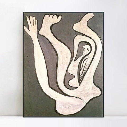 INVIN ART Framed Canvas Giclee Print Art 1930 Femme acrobate [L'acrobate] by Pablo Picasso Wall Art Living Room Home Office Decorations