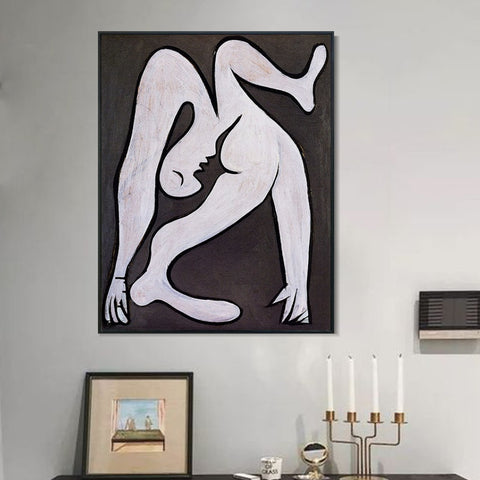 INVIN ART Framed Canvas Giclee Print Art 1930 Femme acrobate by Pablo Picasso Wall Art Living Room Home Office Decorations