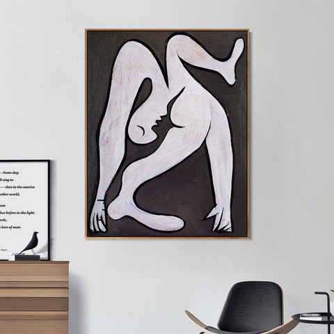INVIN ART Framed Canvas Giclee Print Art 1930 Femme acrobate by Pablo Picasso Wall Art Living Room Home Office Decorations