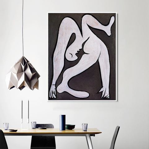 INVIN ART Framed Canvas Giclee Print Art 1930 Femme acrobate by Pablo Picasso Wall Art Living Room Home Office Decorations