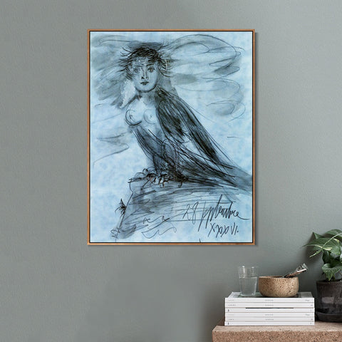 INVIN ART Framed Canvas Giclee Print Art 1936 Dora Maar en forme d'oiseau by Pablo Picasso Wall Art Living Room Home Office Decorations